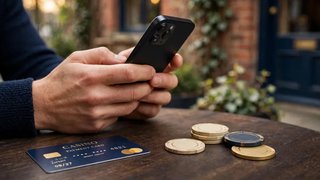 Mobile phone payment for a UK casino deposit